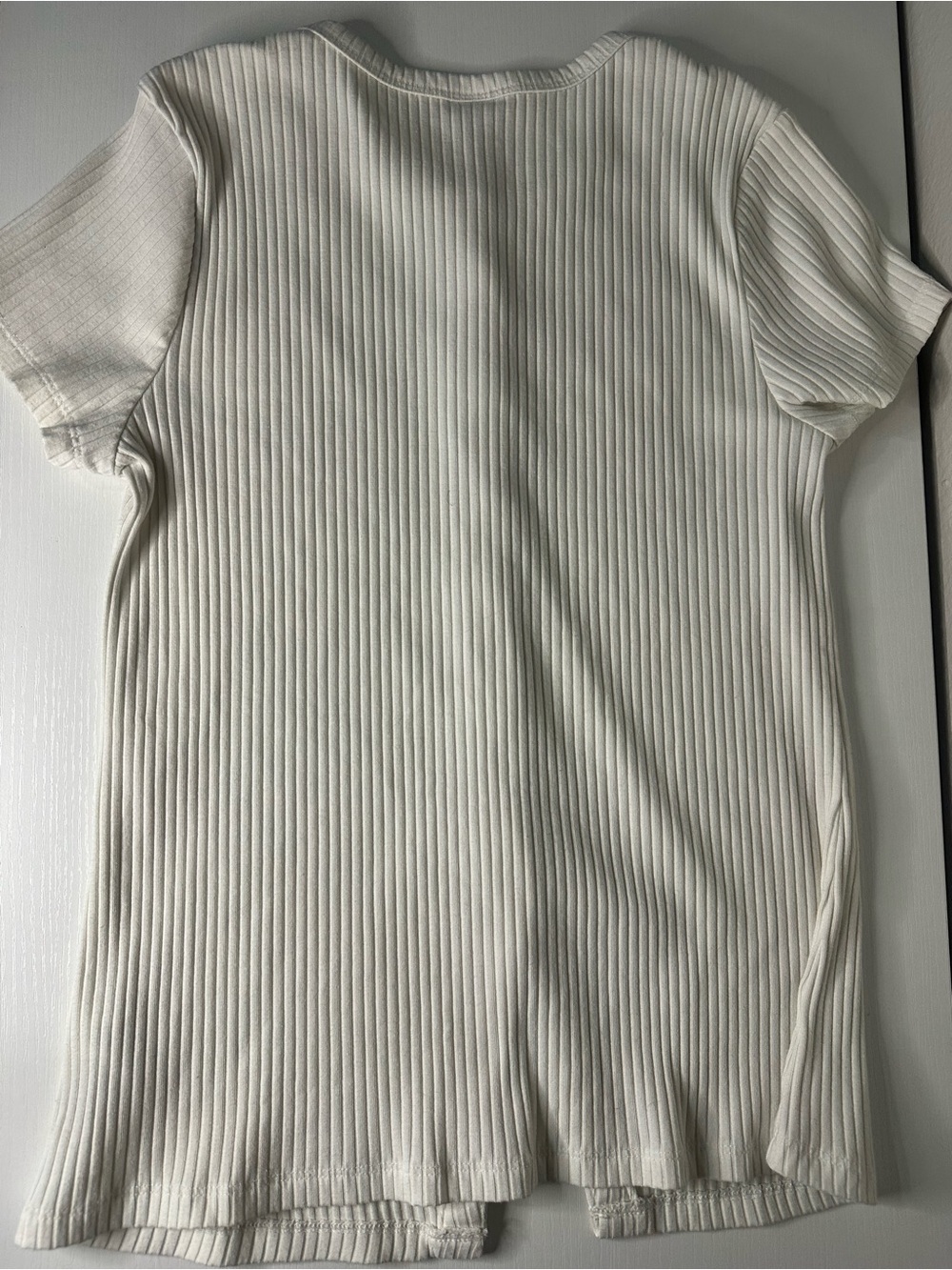 Women’s Cream Ribbed Button-Front Top - Picture 4 of 4